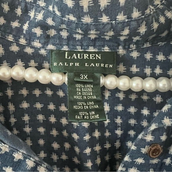 Vintage Lauren Ralph Lauren Linen Sleeveless Tie-up Blouse | Size 3X| - Picture 2 of 5